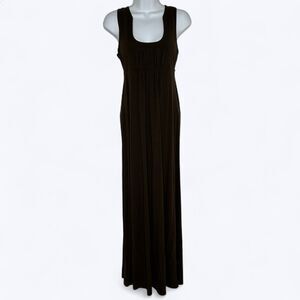J Crew Empire Waist Maxi Dress Sz XS Brown Sleeveless Stretch Lounge Vacation